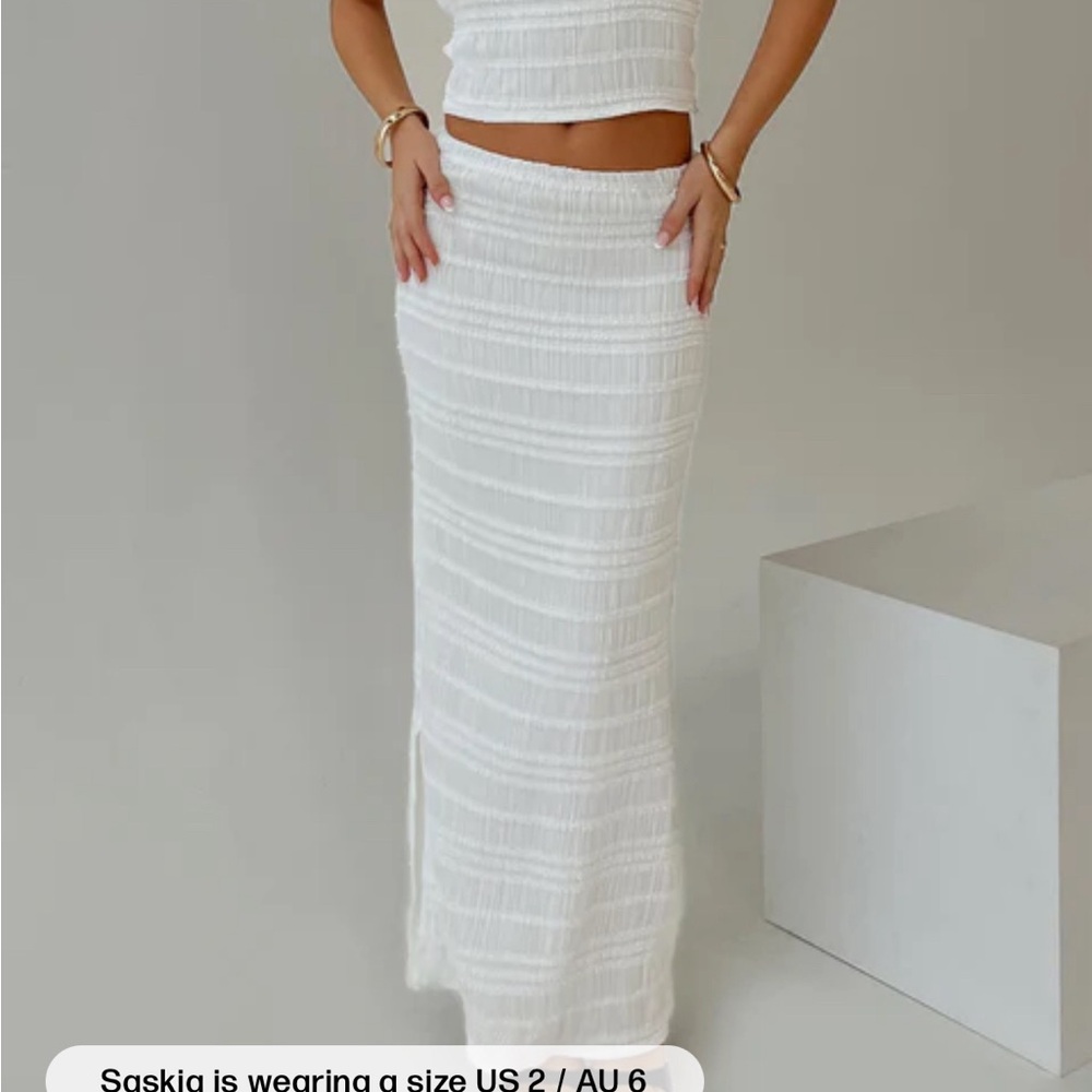 White Two-Piece Textured Set